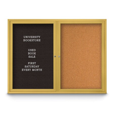 United Visual Products Corkboard, 18"x24", Deep Burgundy/Gold UV401PLUS-GOLD-DBURGU
